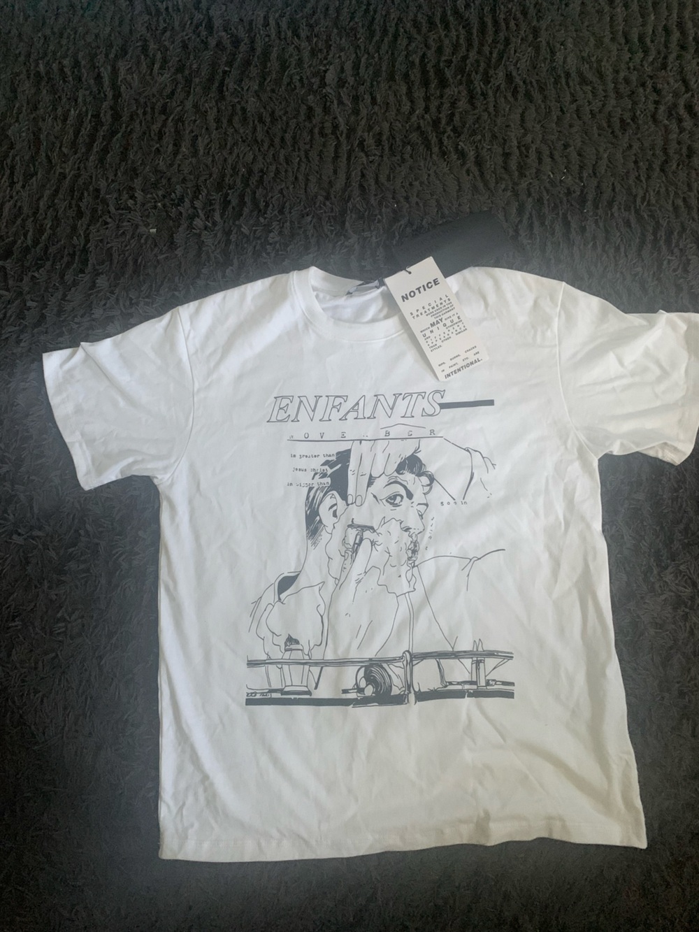 Enfants White Graphic Short Sleeve Crewneck Tee